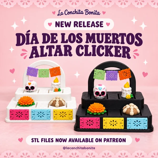 Día de los Muertos altar clickers with colorful papel picado